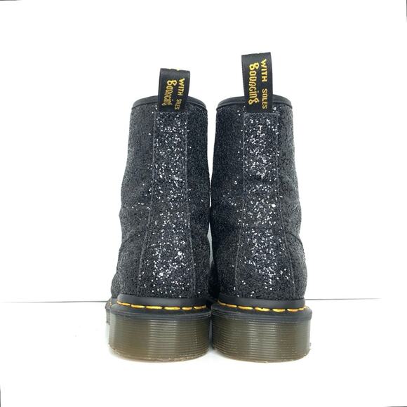 Dr Martens Black Chunky Glitter 1460 Farrah Ankle Boots Women’s 5 Shoes - Picture 7 of 12